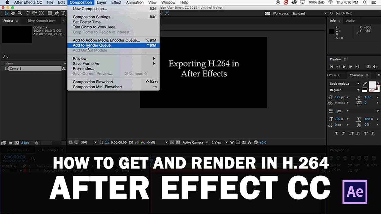 video codec after effects